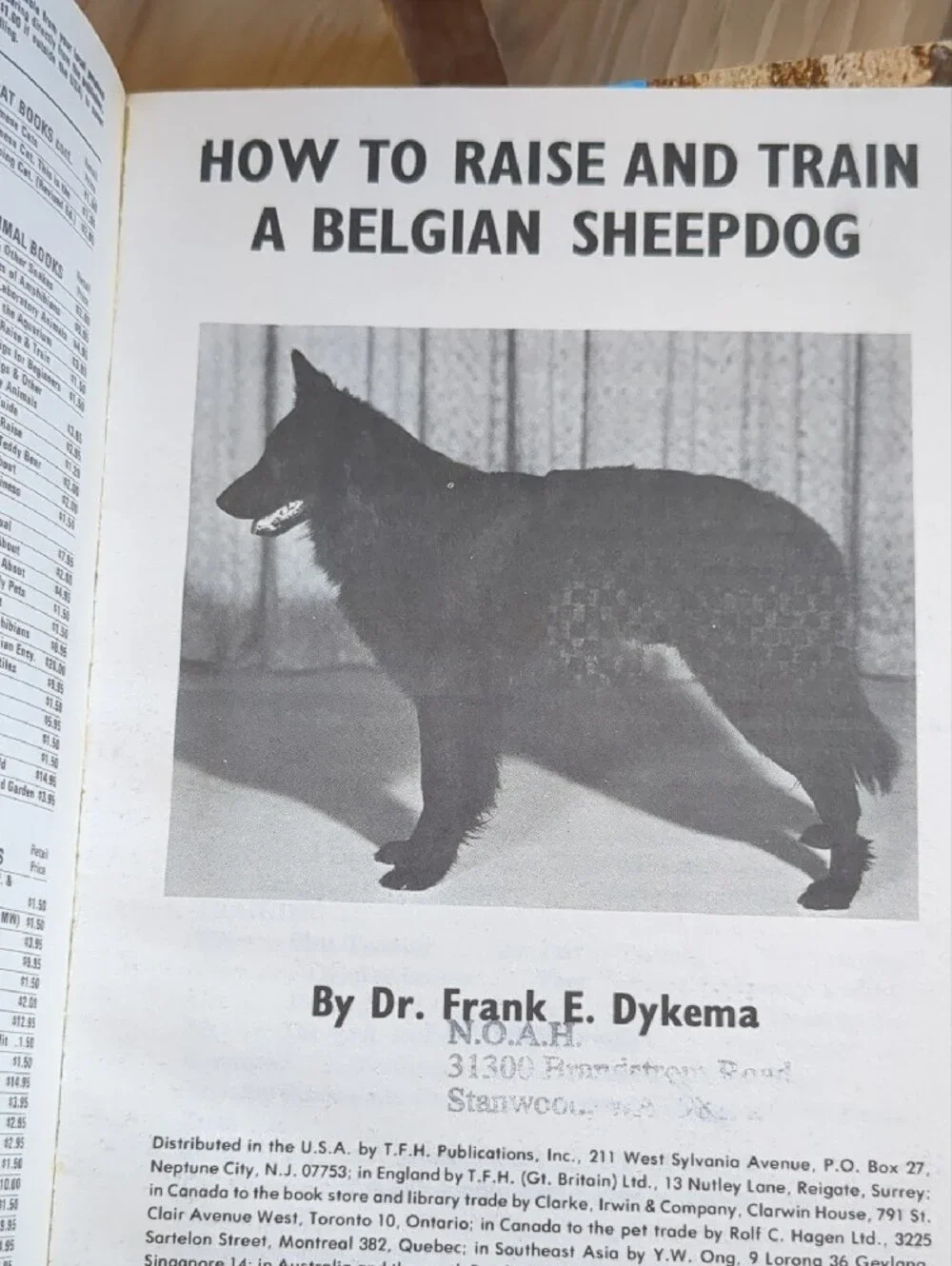 how to raise and train a belgian sheepdog Vintage 1964 Paperback 📖